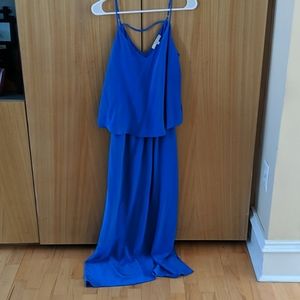 Lavander Brown silk maxi dress